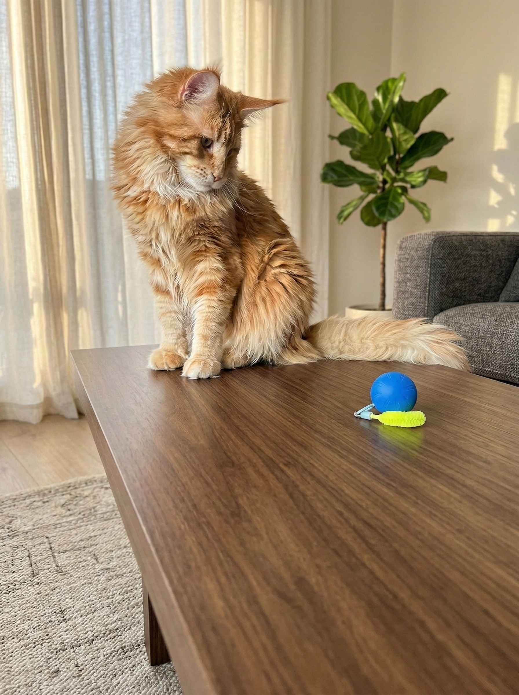 Minge interactiva pisici smart cu sunet de pasare si coada reincarcabila USB UrbanCat