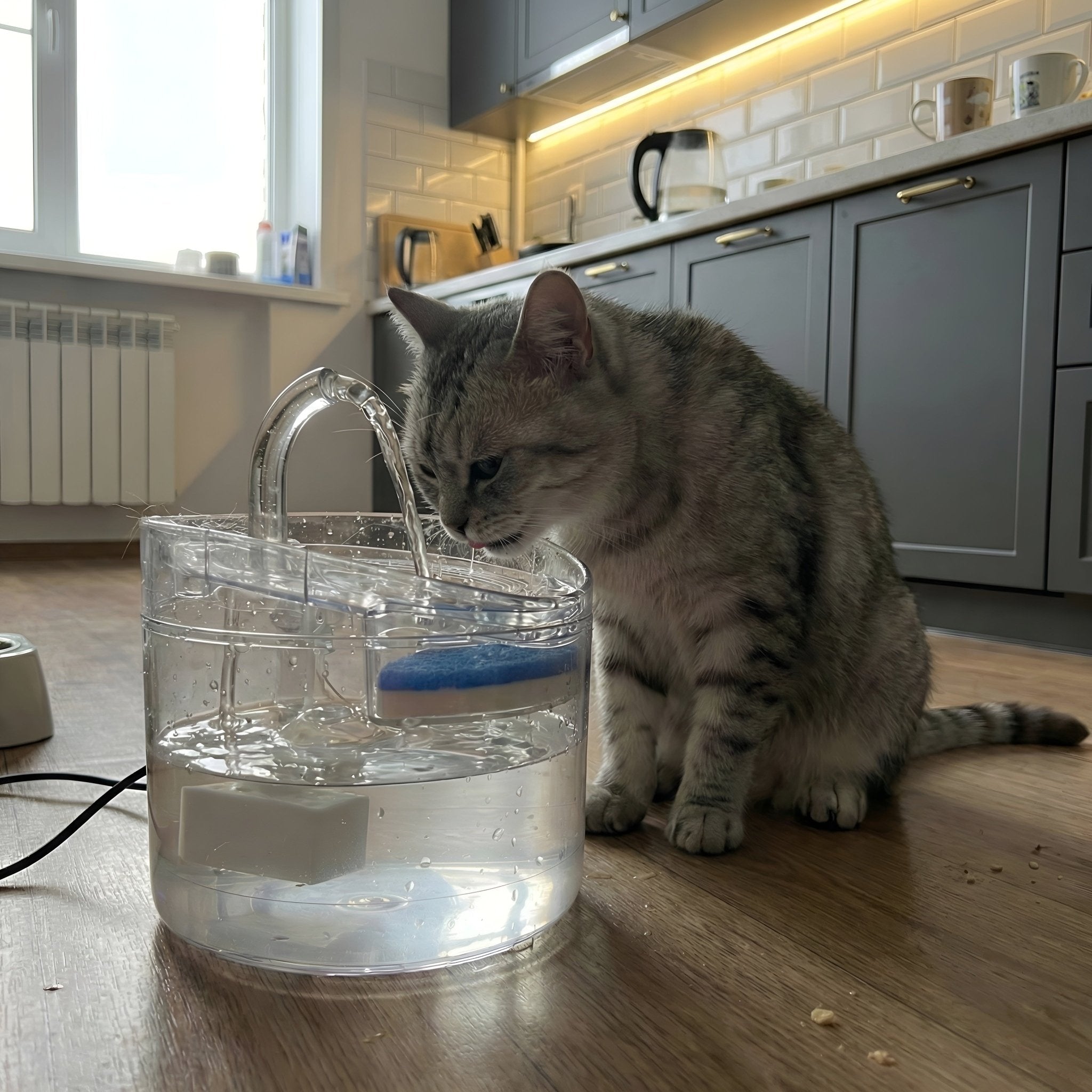Fantana apa pisici 2L wireless cu senzor miscare si filtru carbune activ UrbanCat