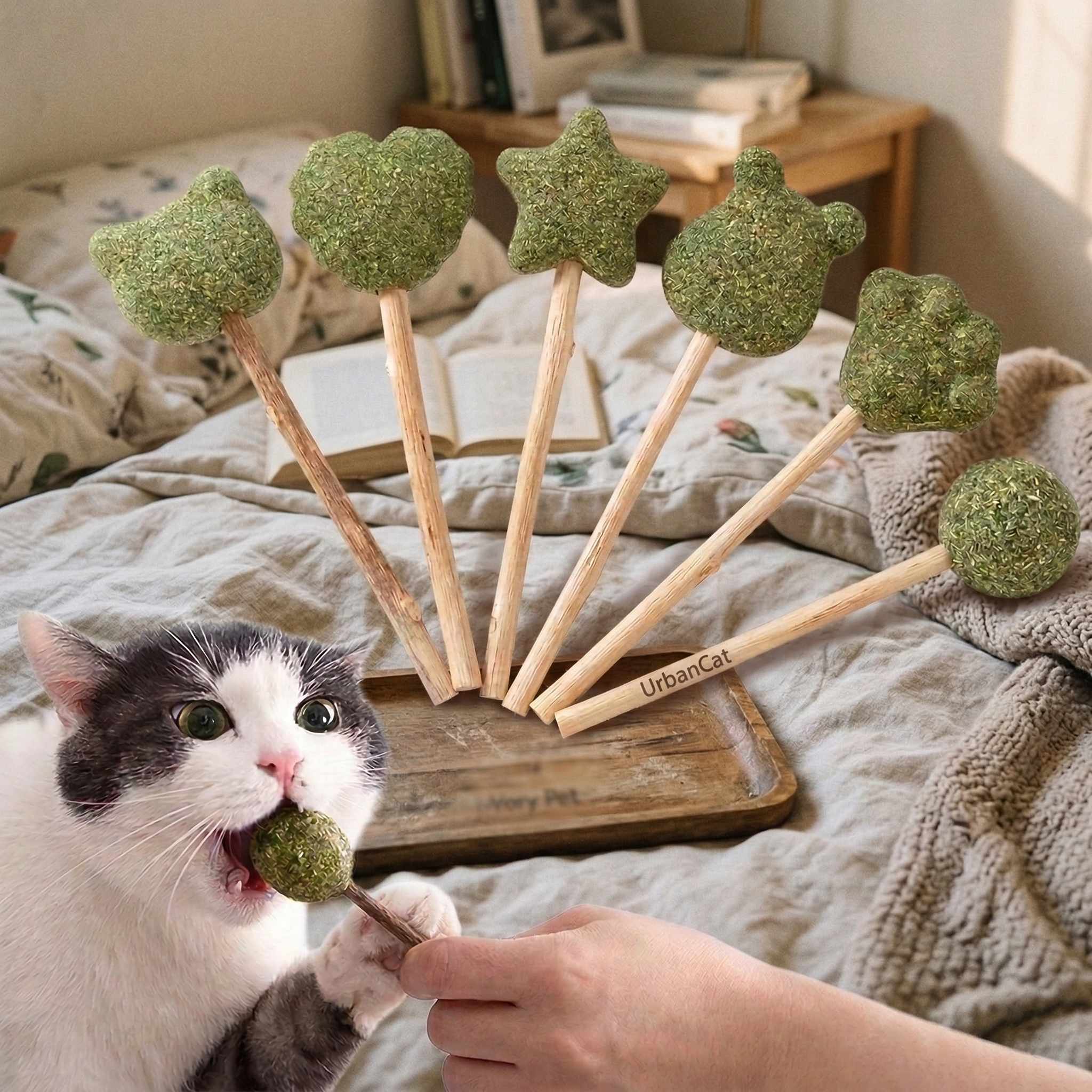 Acadele cu iarba mâței (Catnip + Silver Vine) pentru pisici (Set 6)