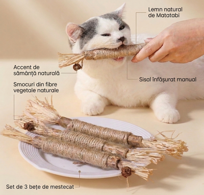 Bețe Matatabi Silver Vine pentru pisici (Set 3 bucăți)