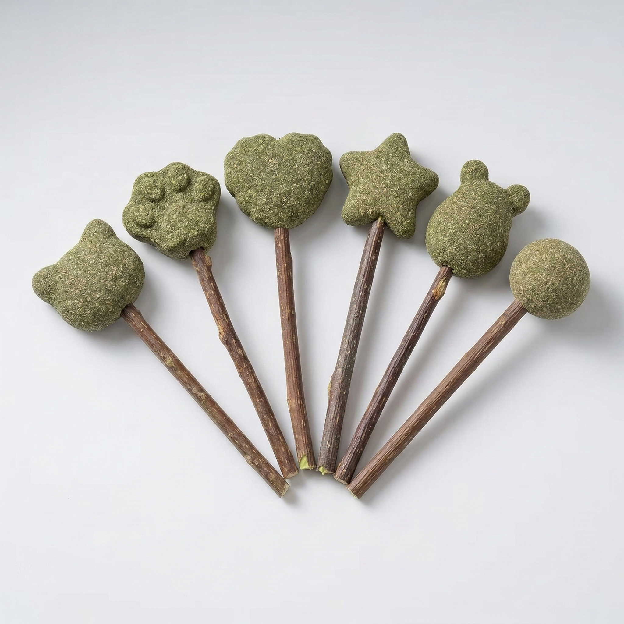 Acadele cu iarba mâței (Catnip + Silver Vine) pentru pisici (Set 6)