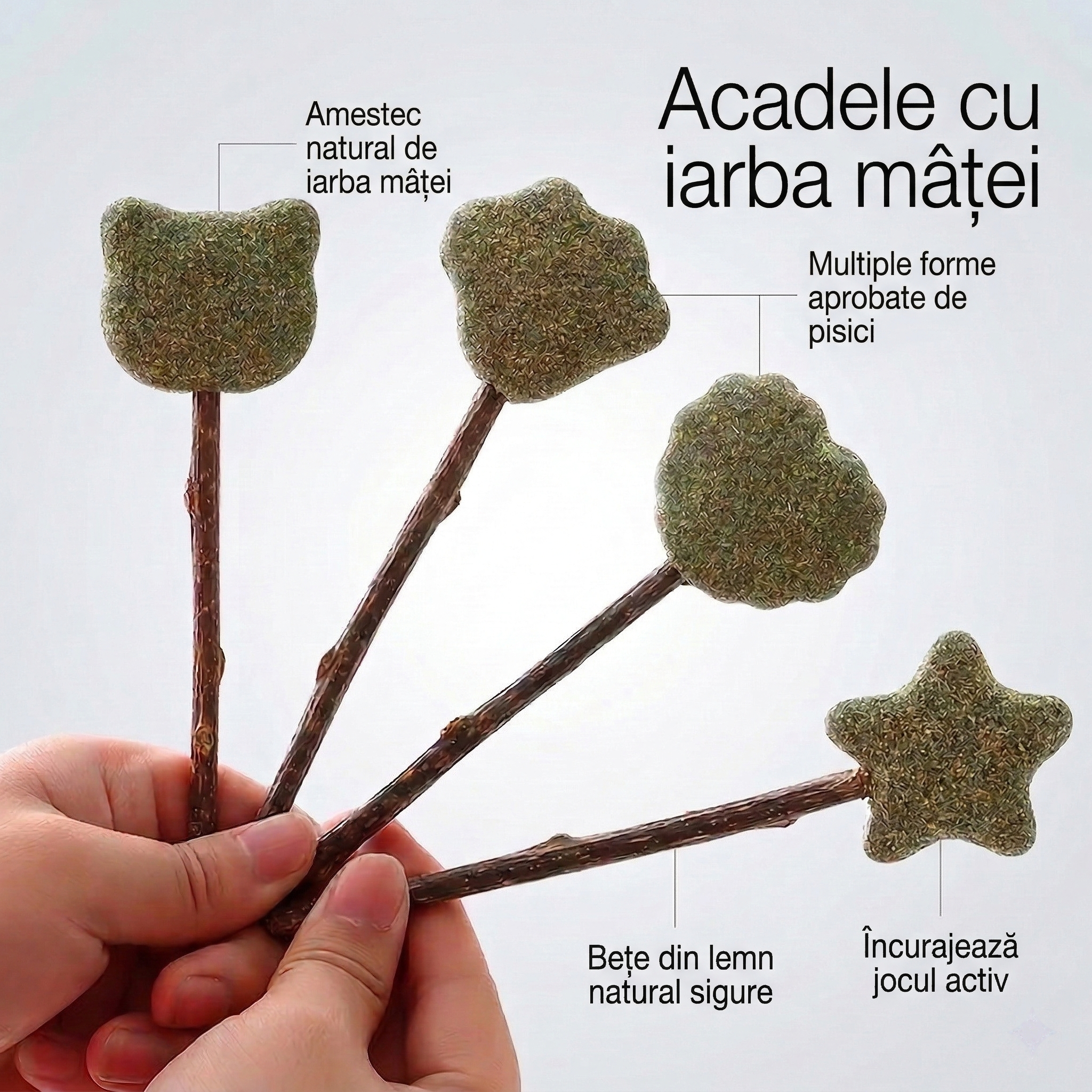 Acadele cu iarba mâței (Catnip + Silver Vine) pentru pisici (Set 6)