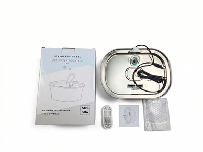 Fântână automată pentru pisici (3.2L, Inox, Robinet)