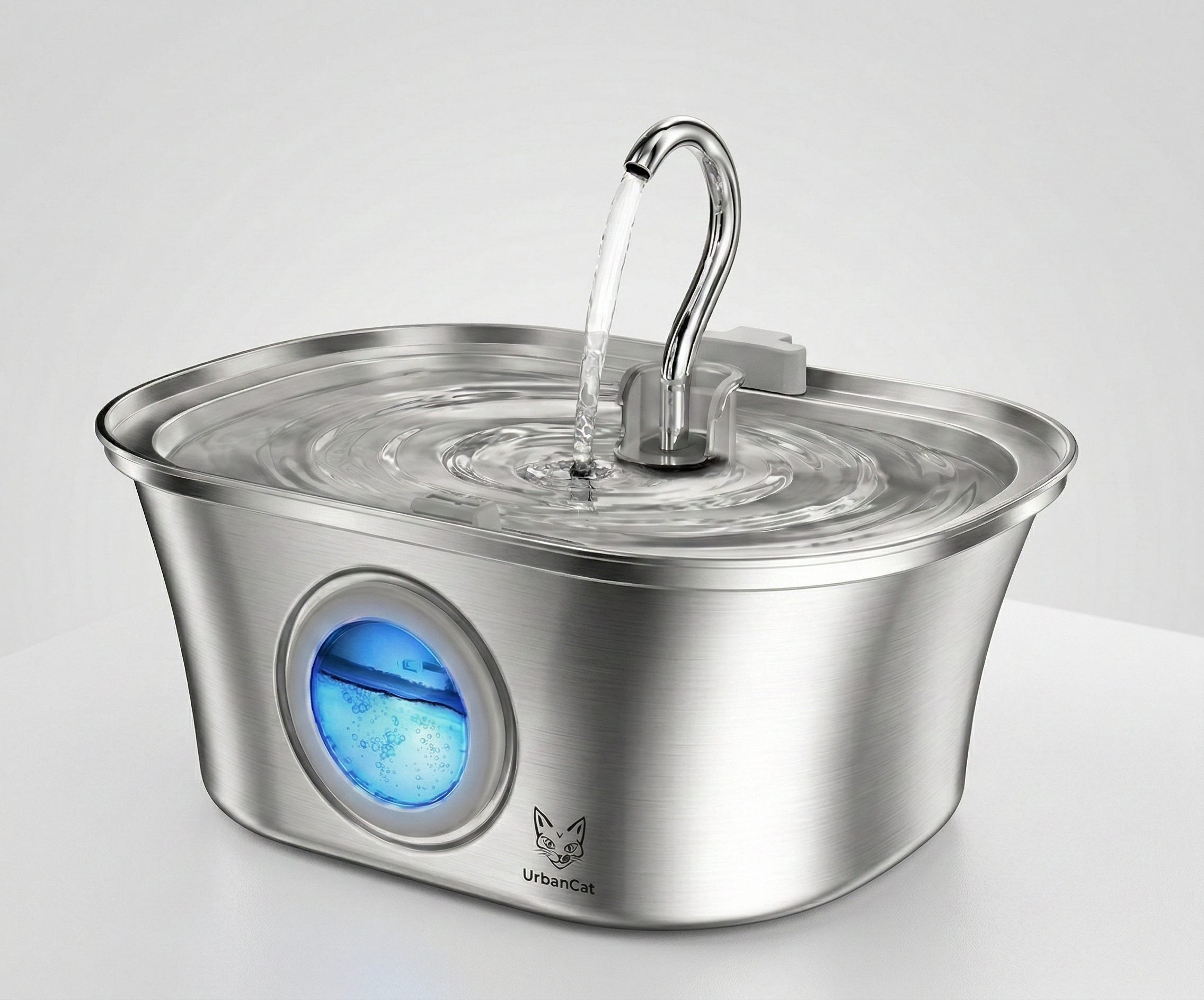 Fântână automată pentru pisici (3.2L, Inox, Robinet)