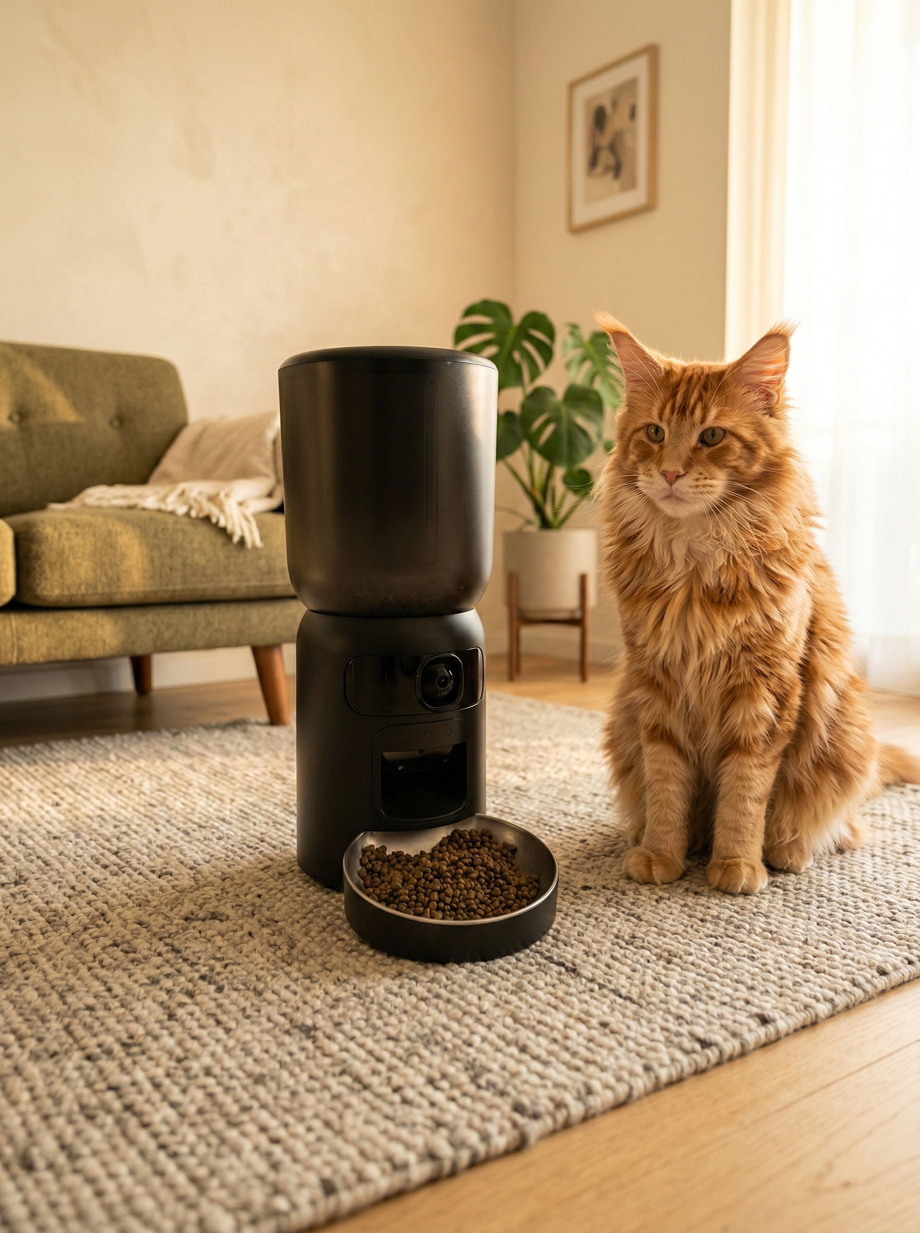 Hranitor automat pisici 5L cu camera 2K WiFi laser si audio bidirectional UrbanCat