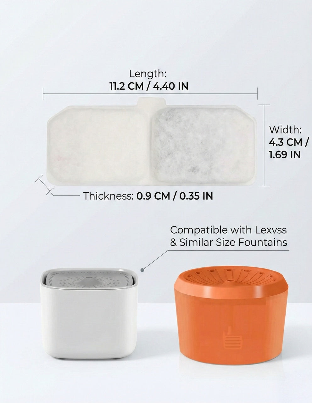 Filtru fantana pisici dreptunghiular carbune activ cocos rasina ionica UrbanCat