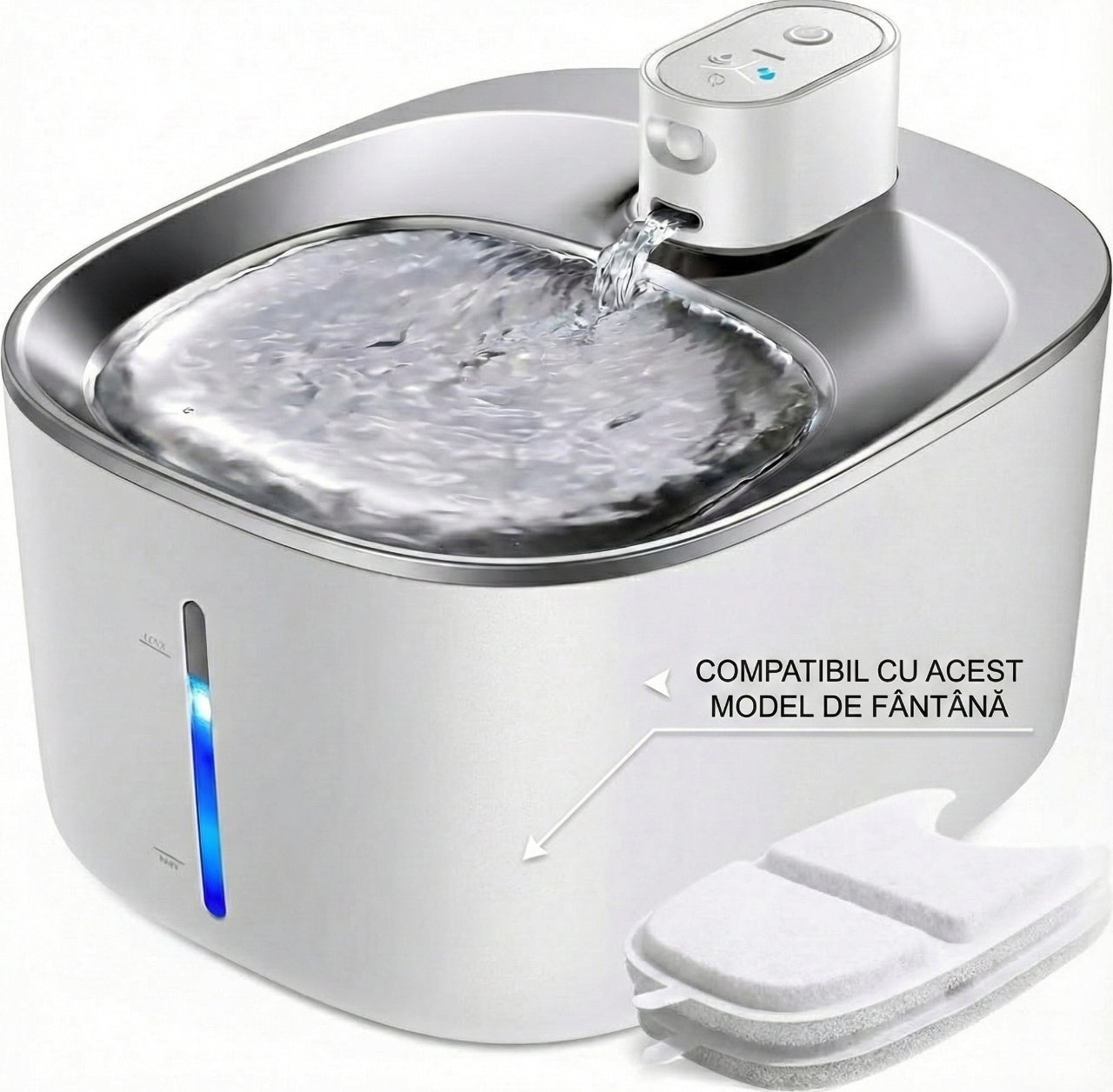 Filtru fantana pisici dreptunghiular mare 13x8.5 cm carbune activ cocos UrbanCat