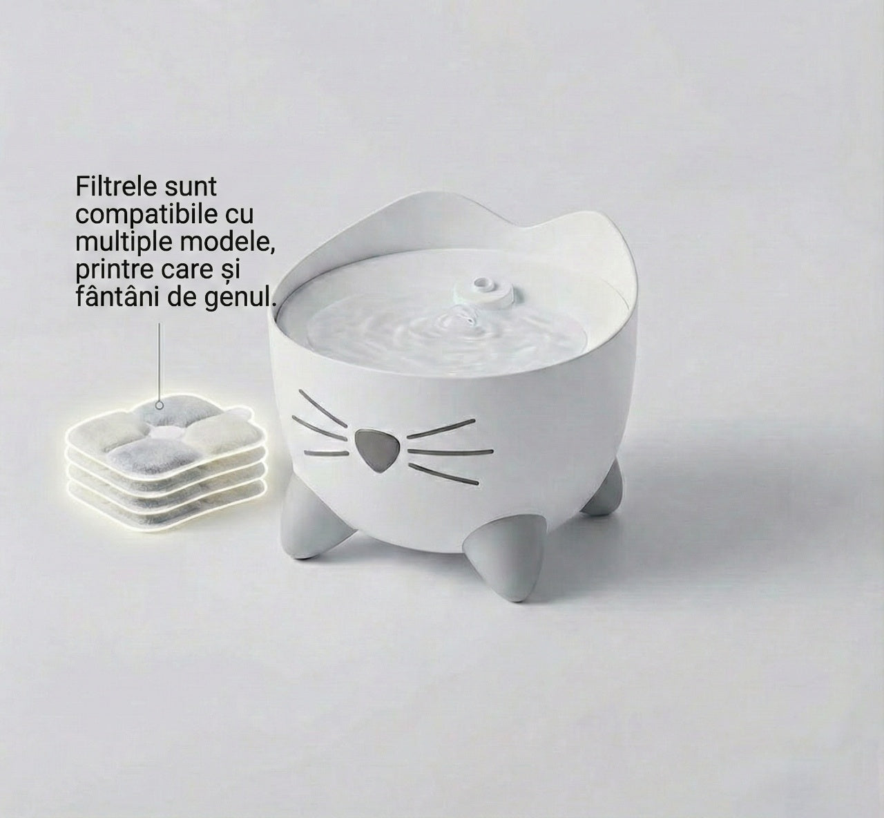 Filtru fantana pisici patrat carbune activ cocos rasina ionica UrbanCat