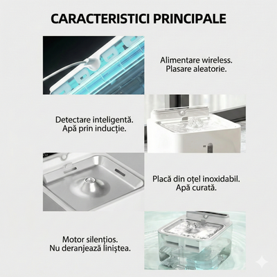 Fântână automată de apă pentru pisici și câini, 2L – Elecpet