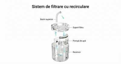 Fântână automată de apă pentru pisici și câini, 2L – Elecpet