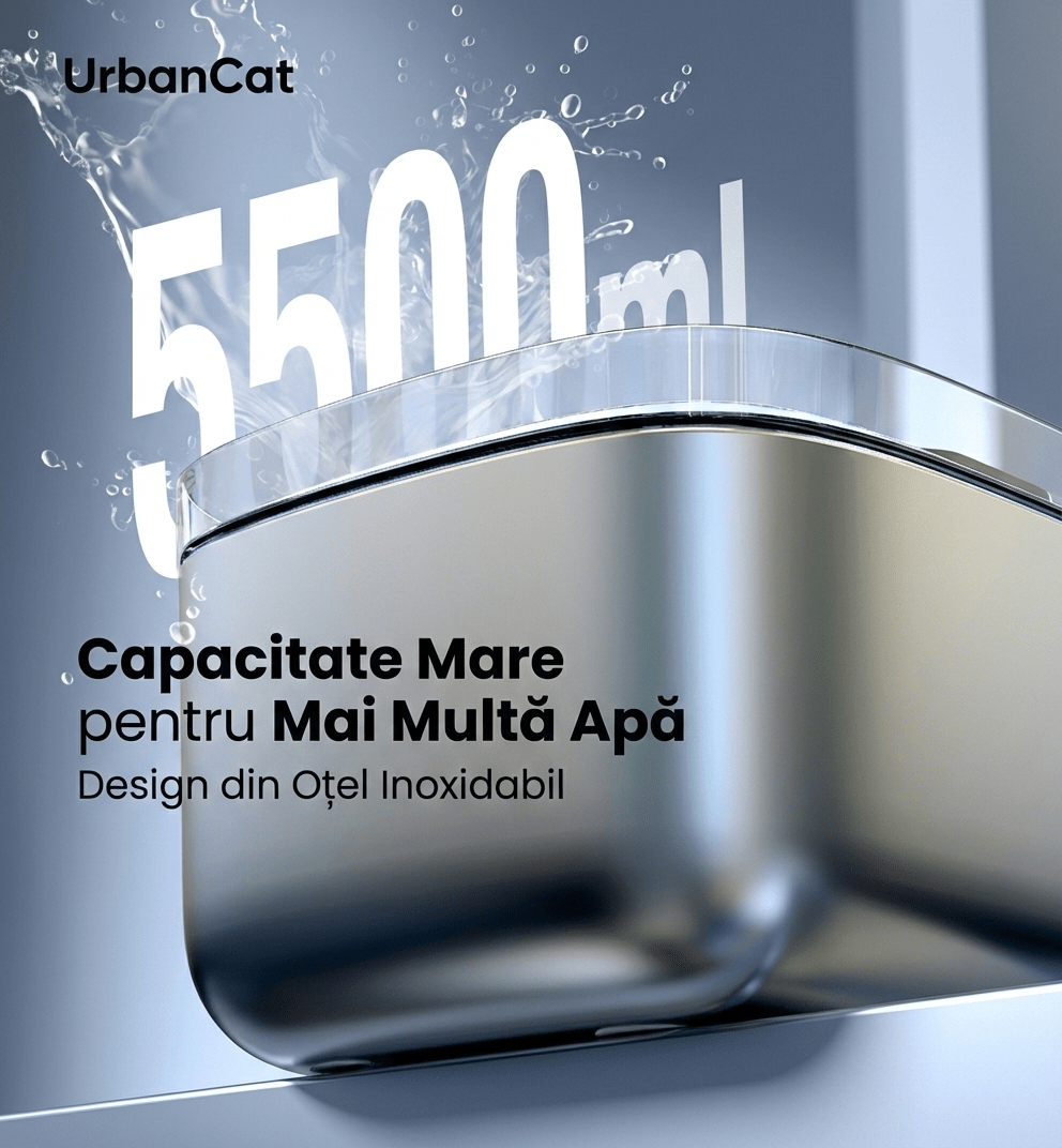 Fântână automată pentru pisici (5.5L, Inox + UV - C) - i - vory|Urban|